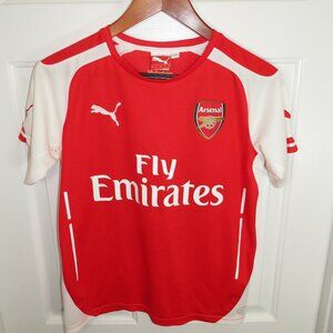PUMA Arsenal FC Fly Emirates #16 Football Soccer Jersey 2014-2015 Home Sz YXL